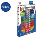 The Pencil Grip Thin Stix Tempera Paint Set, 12 Assorted Classic Colors, 12/Set, 12 Sets/Carton (60812)