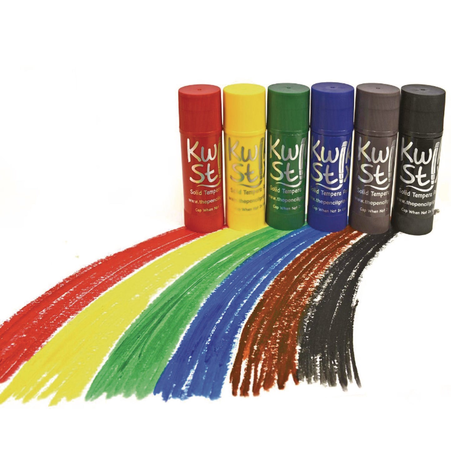 The Pencil Grip Kwik Stick Tempera Paint, 6 Assorted Classic Colors, 6/Pack, 12 Packs/Carton (64612)