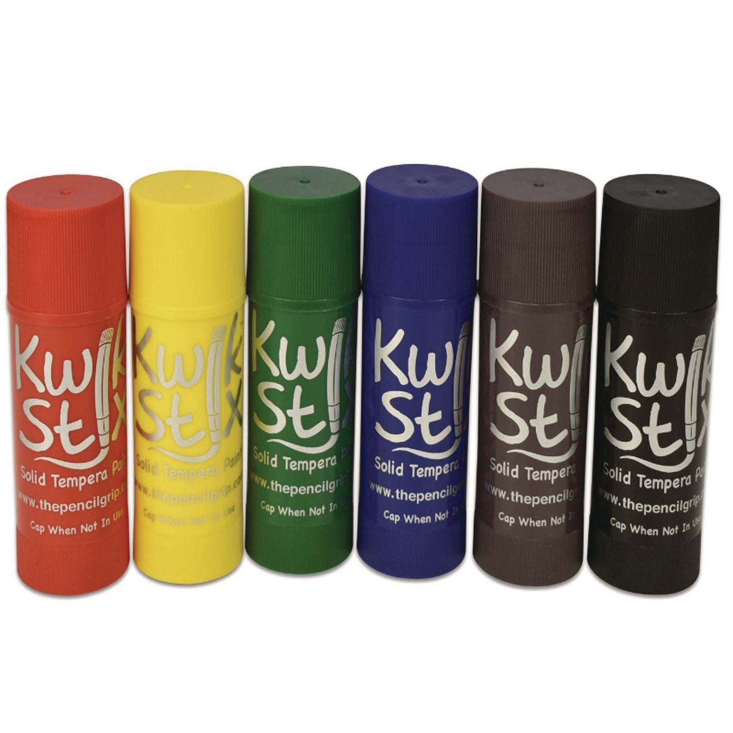 The Pencil Grip Kwik Stick Tempera Paint, 6 Assorted Classic Colors, 6/Pack, 12 Packs/Carton (64612)