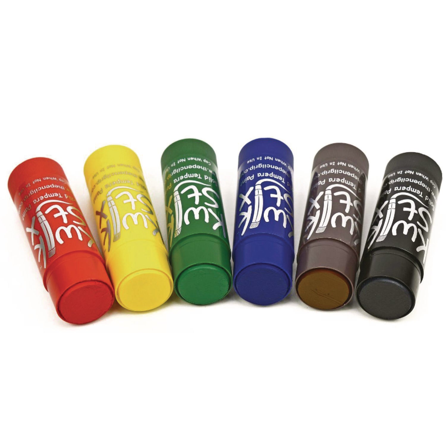The Pencil Grip Kwik Stick Tempera Paint, 6 Assorted Classic Colors, 6/Pack, 12 Packs/Carton (64612)