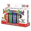 The Pencil Grip Kwik Stick Tempera Paint, 6 Assorted Classic Colors, 6/Pack, 12 Packs/Carton (64612)