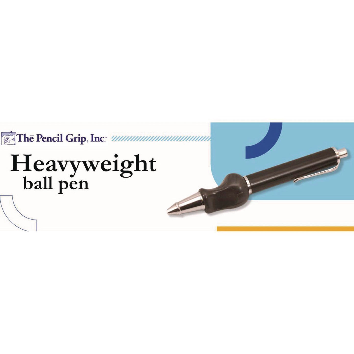 Heavyweight Ball Pen w/The Pencil Grip, Ballpoint Pen, Retractable, Med 0.7 mm, Black Ink, Black/Silver/Navy Barrel, 8/Carton (65108)