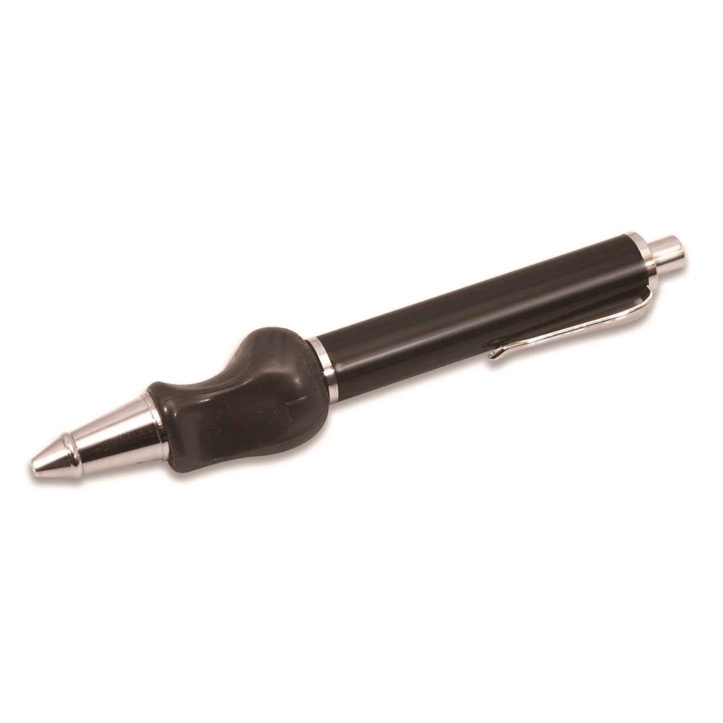 Heavyweight Ball Pen w/The Pencil Grip, Ballpoint Pen, Retractable, Med 0.7 mm, Black Ink, Black/Silver/Navy Barrel, 8/Carton (65108)