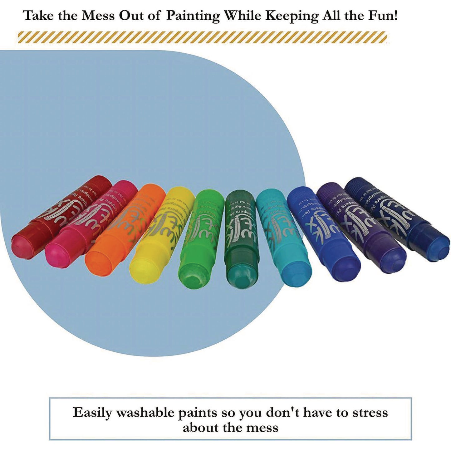 The Pencil Grip Kwik Stix Tempera Paint Set, 10 Assorted Jewel Tones Colors, 10/Pack, 12 Packs/Carton (67812)