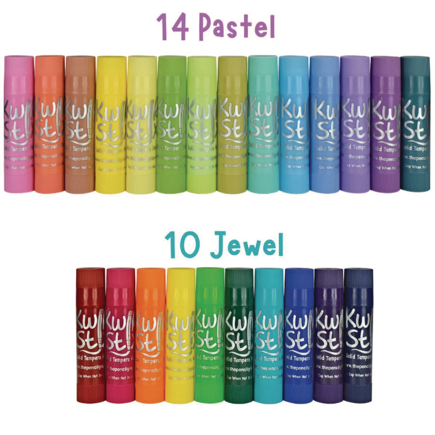 The Pencil Grip Kwik Stix Tempera Paint Set, 60 Assorted Colors, 60/Pack, 3 Packs/Carton (69003)