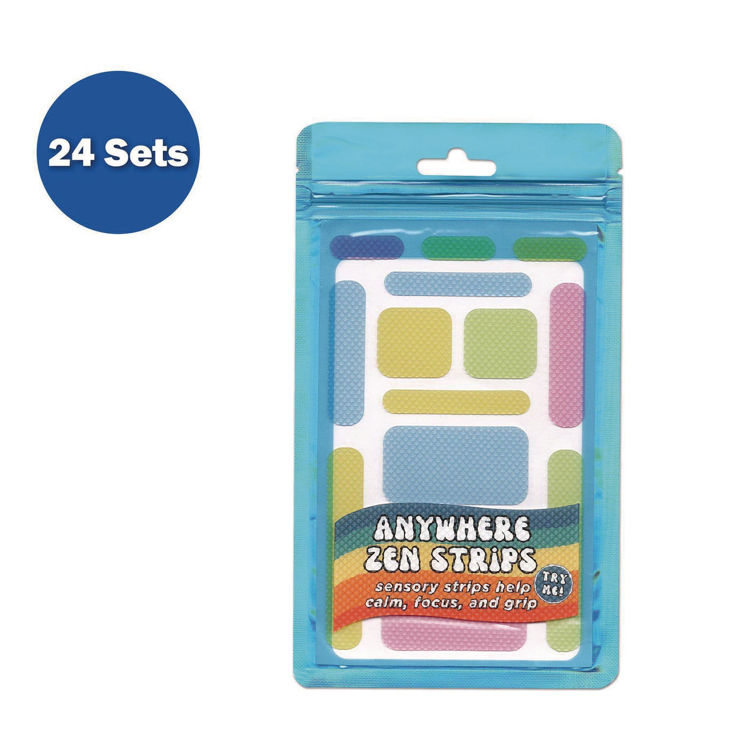 The Pencil Grip Anywhere  Zen Strips, Bumpy, Assorted Pastel Colors, 13/Set, 24 Sets/Carton (88224)