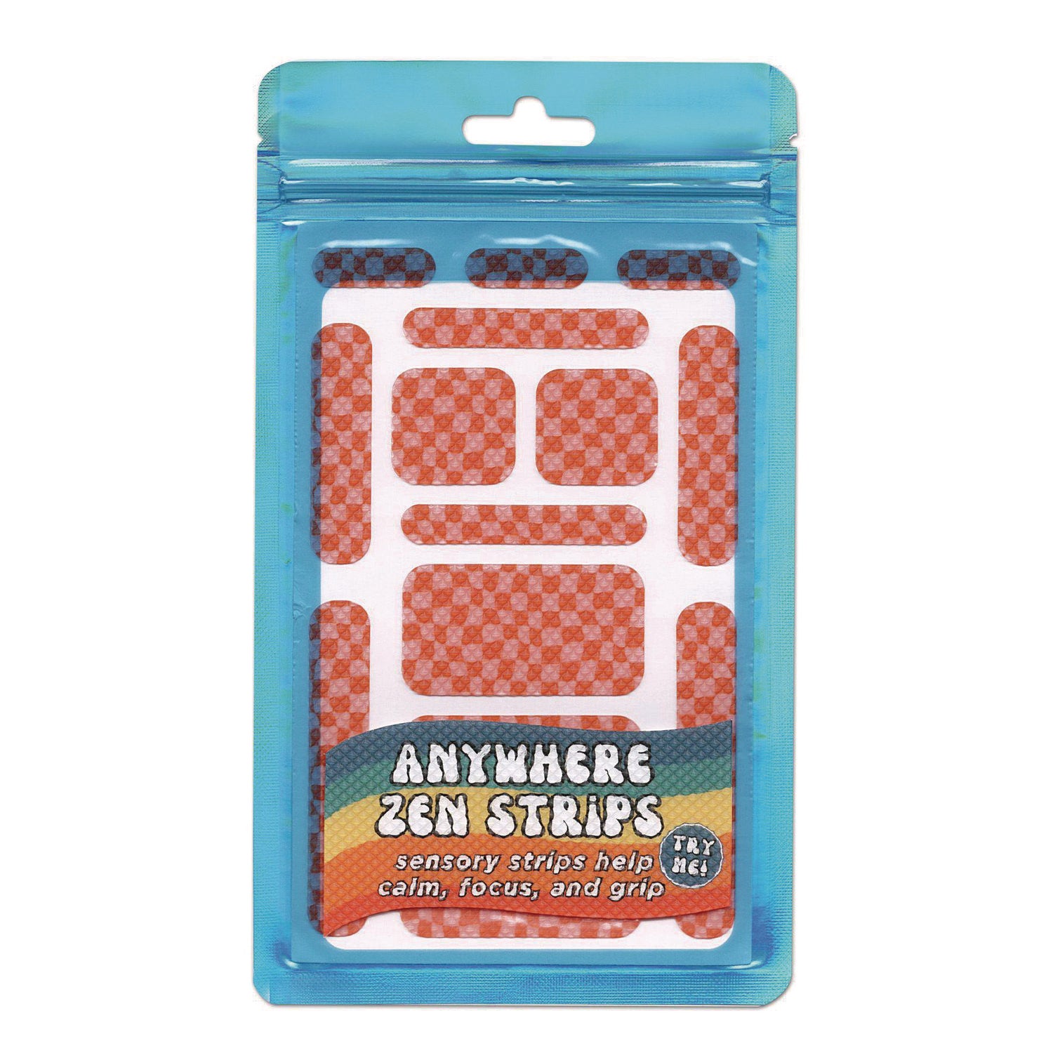 The Pencil Grip Anywhere Zen Strips, Bumpy Checkered, Pink/Red, 13/Set, 24 Sets/Carton (88424)