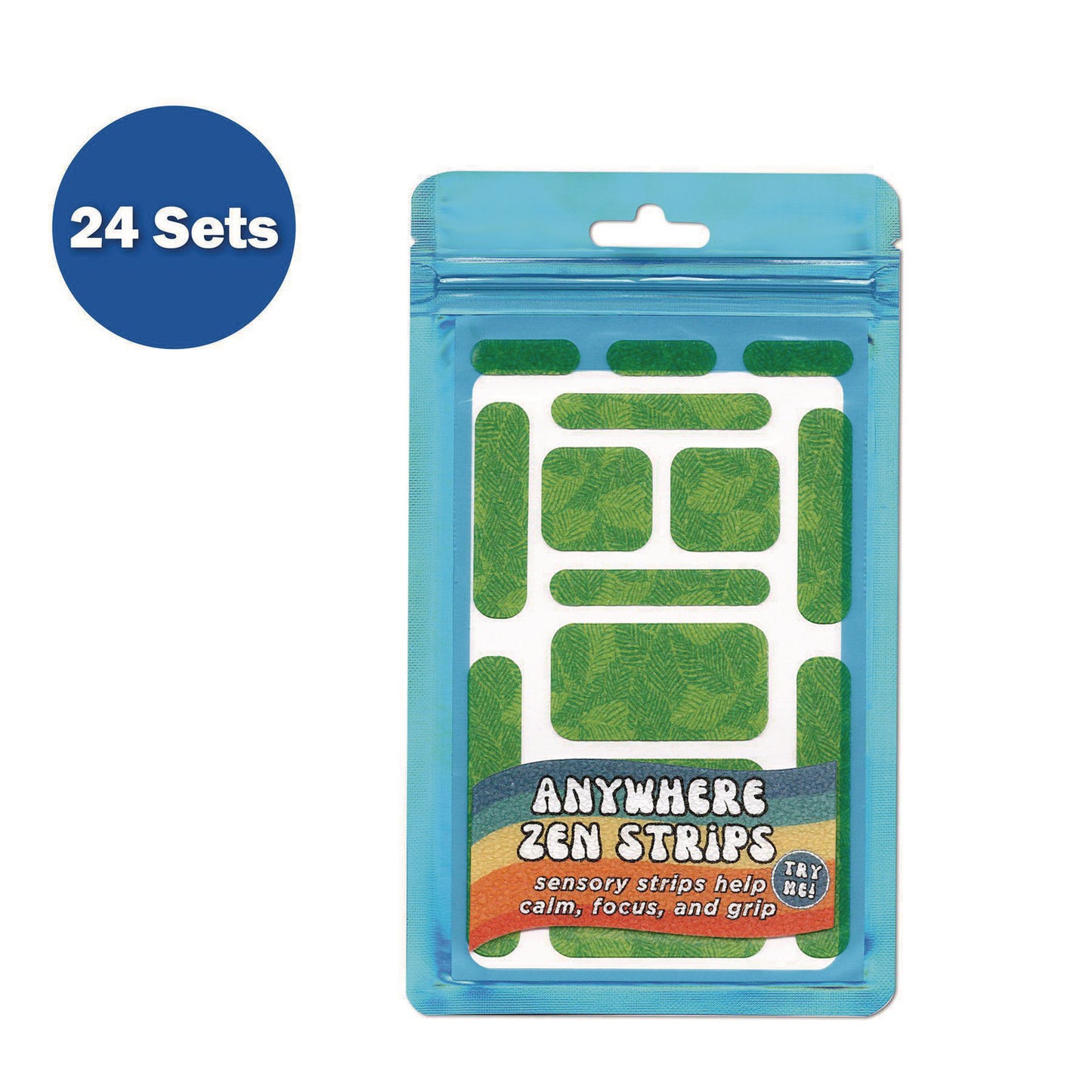 The Pencil Grip Anywhere Zen Strips, Sandy Palm Leaves, Assorted Colors, 13/Set, 24 Sets/Carton (88624)