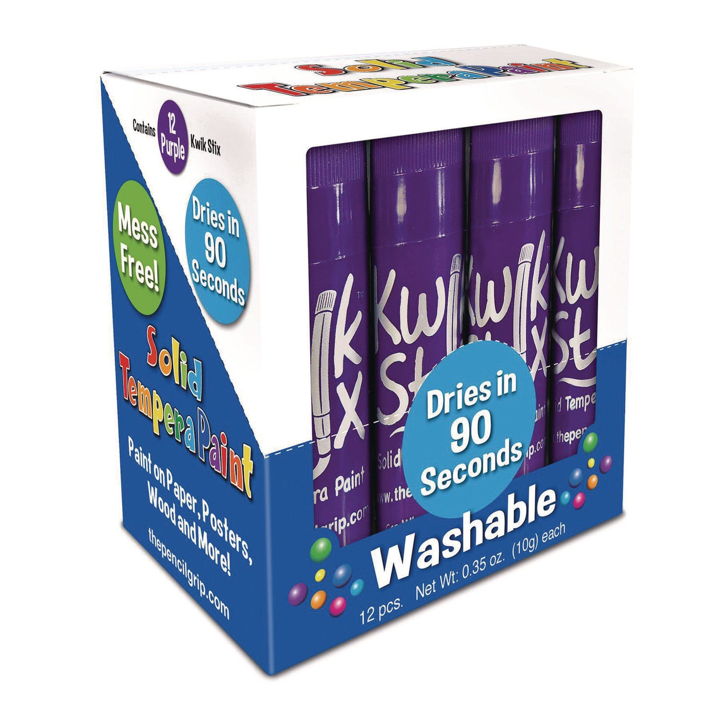 The Pencil Grip Kwik Stix Single Color Pack, 0.7" x 3.5", Purple, 12/Pack, 12 Packs/Carton (6005012)