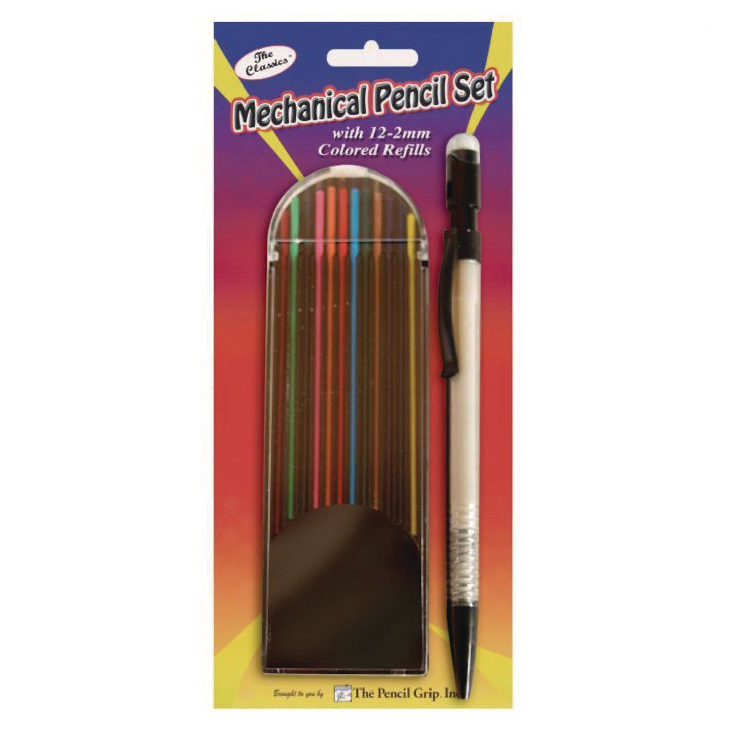 The Pencil Grip Mechanical Color Pencil Set, 2 mm, 12 Assorted Lead Refills, Gray Barrel, 72/Carton (33072)