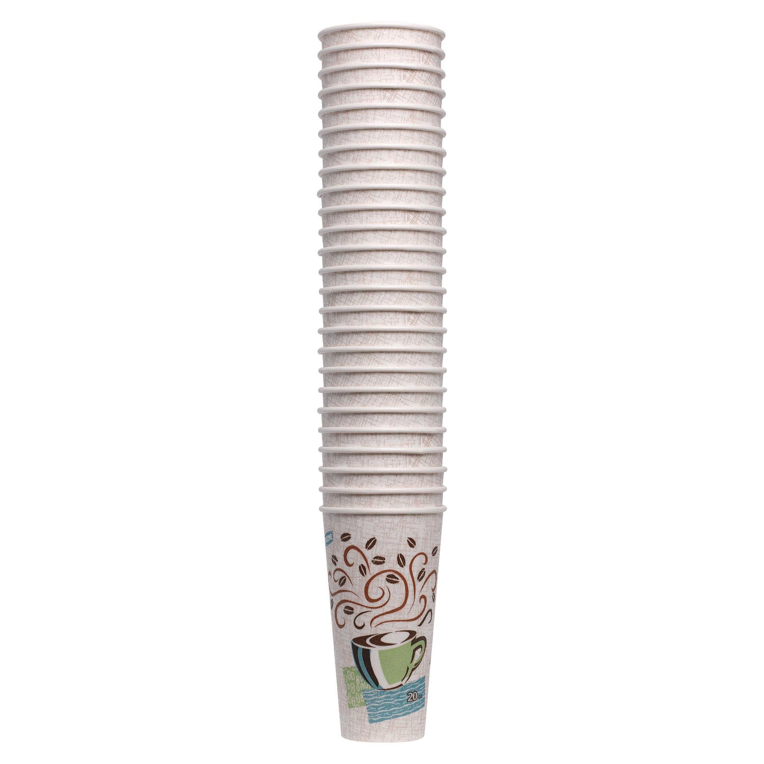 Dixie PerfecTouch Paper Hot Cups, 20 oz, Coffee Haze Design, 25/Pack (5320CDPK)