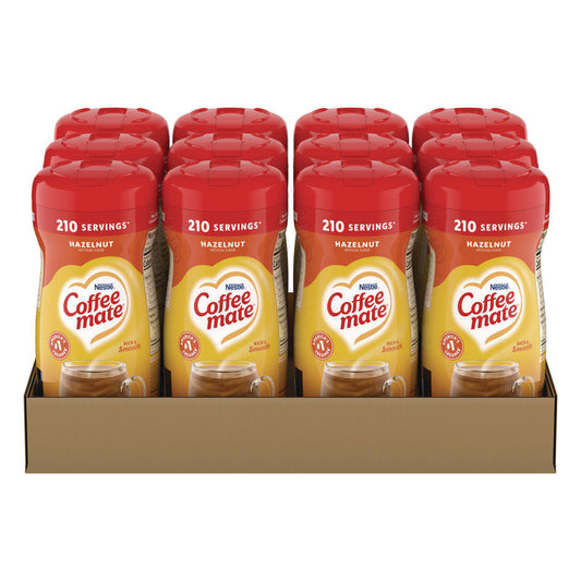 Coffee-mate Non-Dairy Powdered Creamer, Hazelnut, 15 oz Canister, 12/Carton (12345CT)