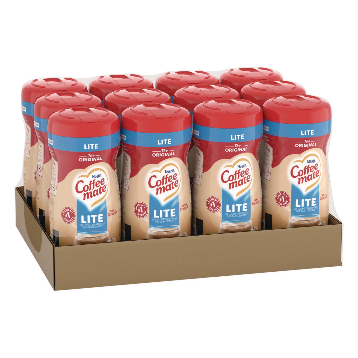 Coffee-mate Powdered Original Lite Creamer, 11 oz. Canister, 12/Carton (74185CT)