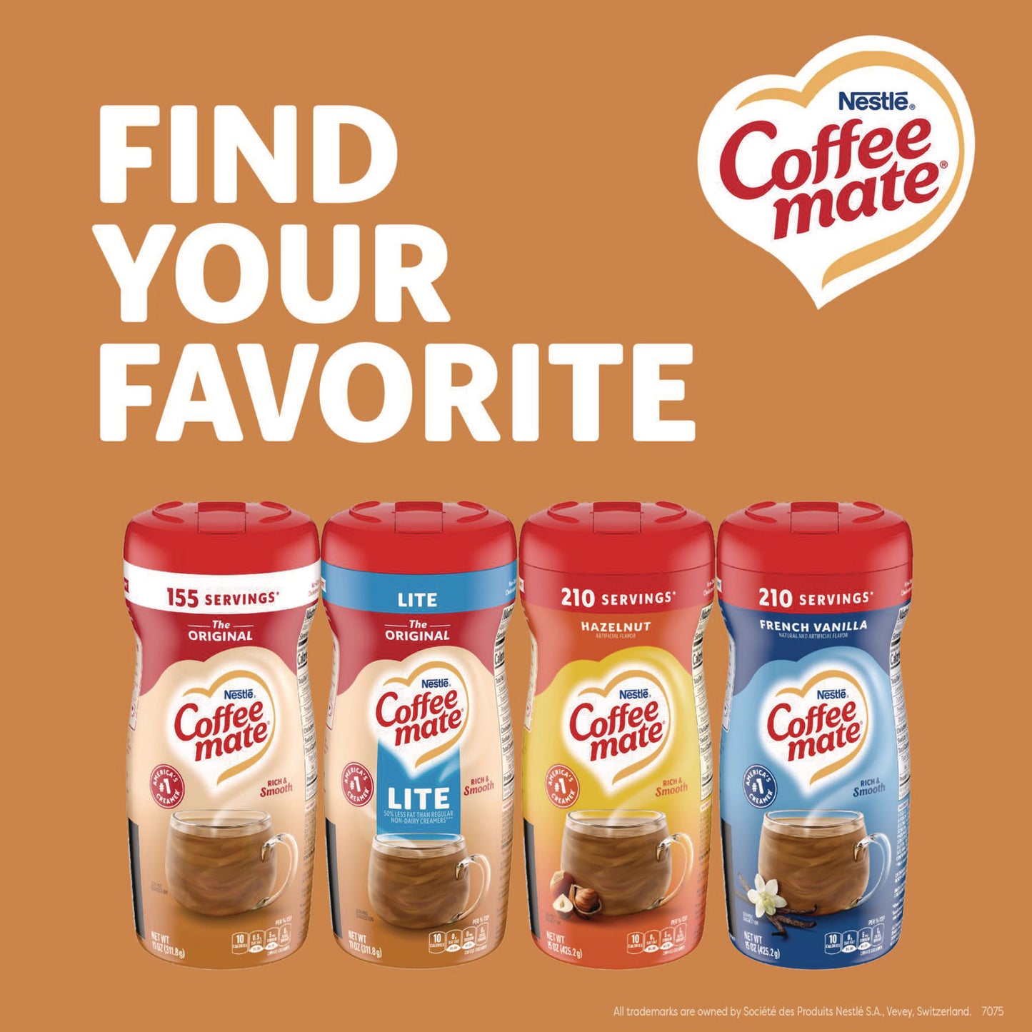 Coffee-mate Powdered Original Lite Creamer, 11 oz. Canister, 12/Carton (74185CT)