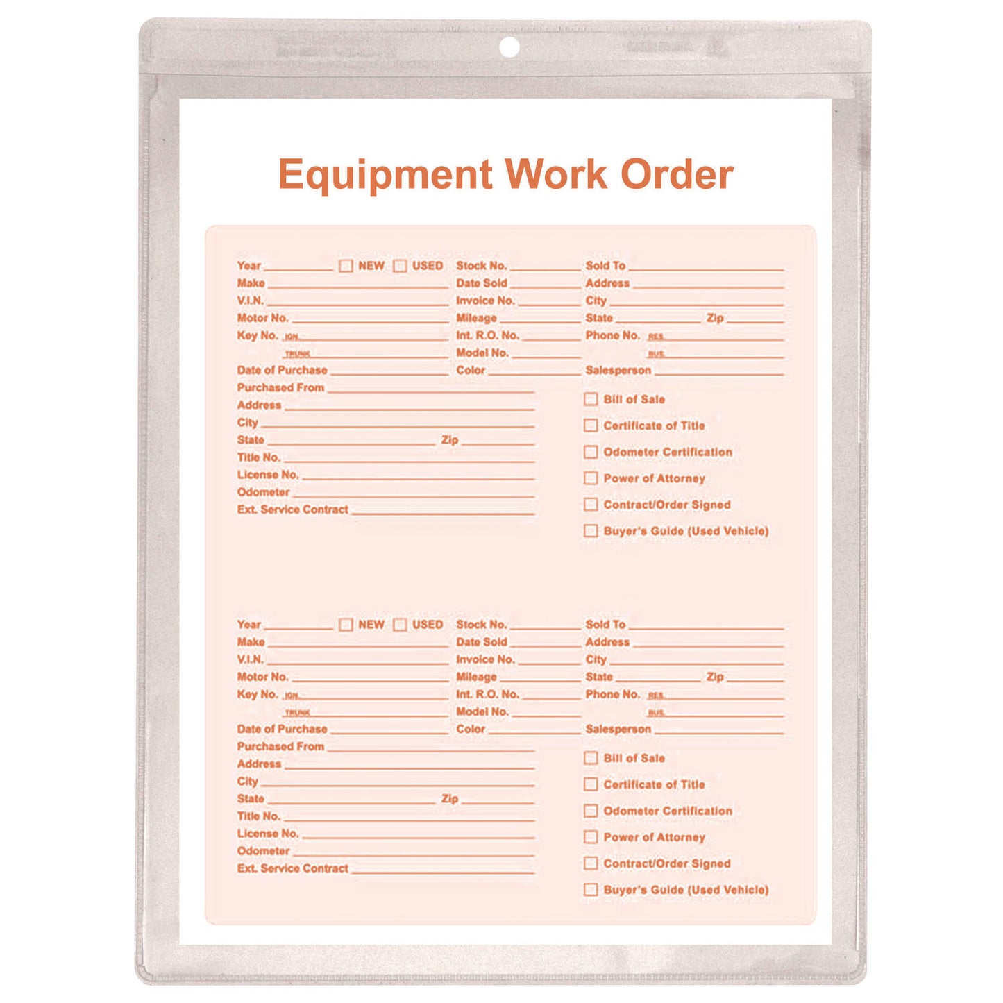 C-Line Clear Vinyl Shop Ticket Holders, Both Sides Clear, 50 Sheets, 9 x 12, 50/Box (80912)