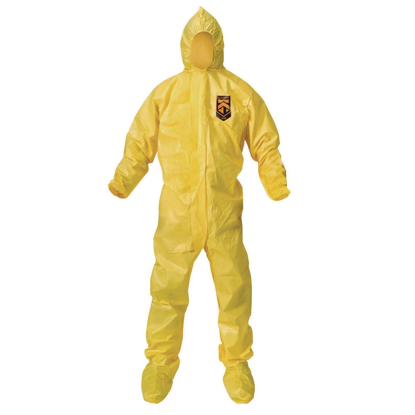 KleenGuard A70 Chemical Spray Protection Coveralls, Large, Yellow, 12/Carton (00683)