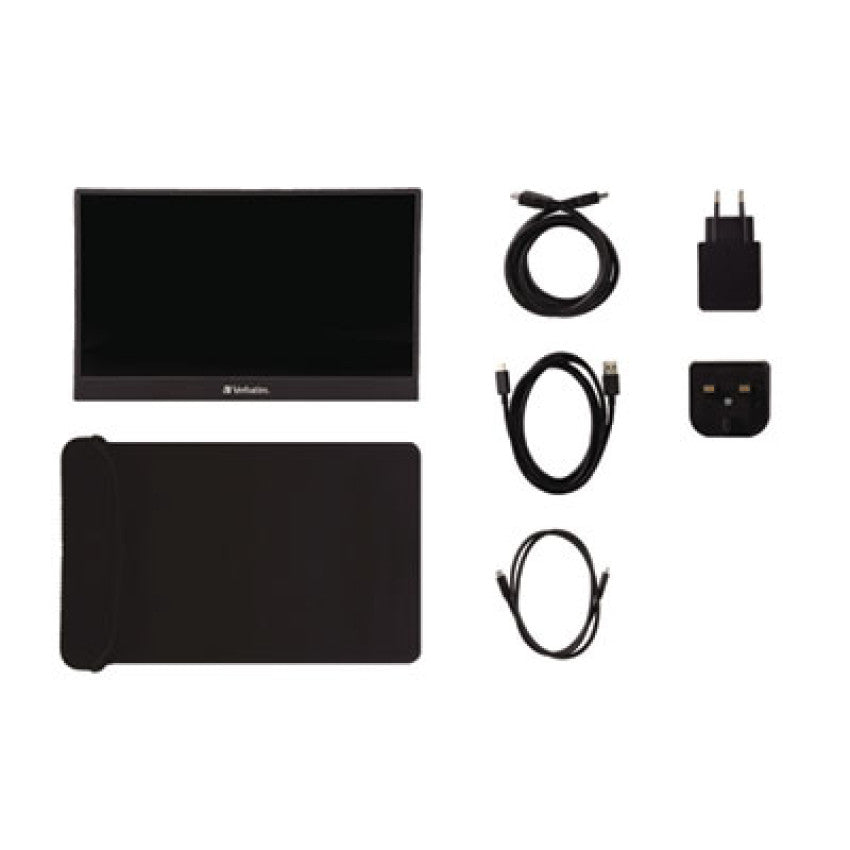 Verbatim Portable Touchscreen Monitor. 15.6" Widescreen, IPS Panel, 1920 Pixels x 1080 Pixels (49592)