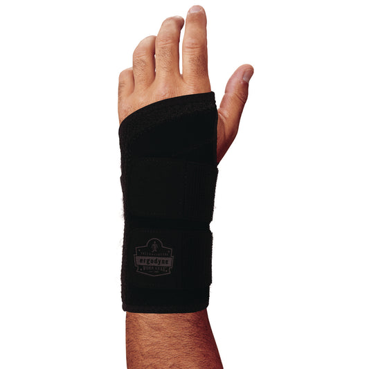 ergodyne ProFlex 4015 Wrist Brace Support with Double Strap, Small, Fits Left Hand, Black (70148)