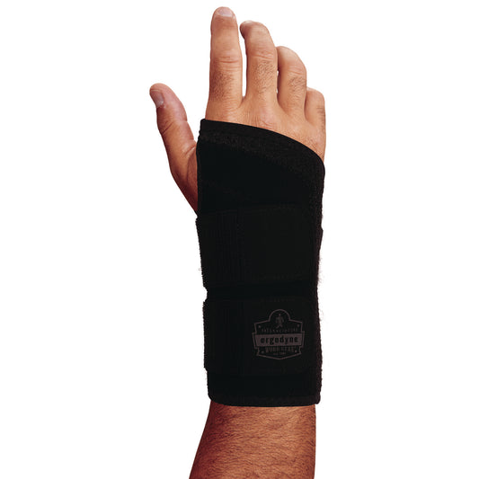 ergodyne ProFlex 4015 Wrist Brace Support with Double Strap, Small, Fits Right Hand, Black (70152)