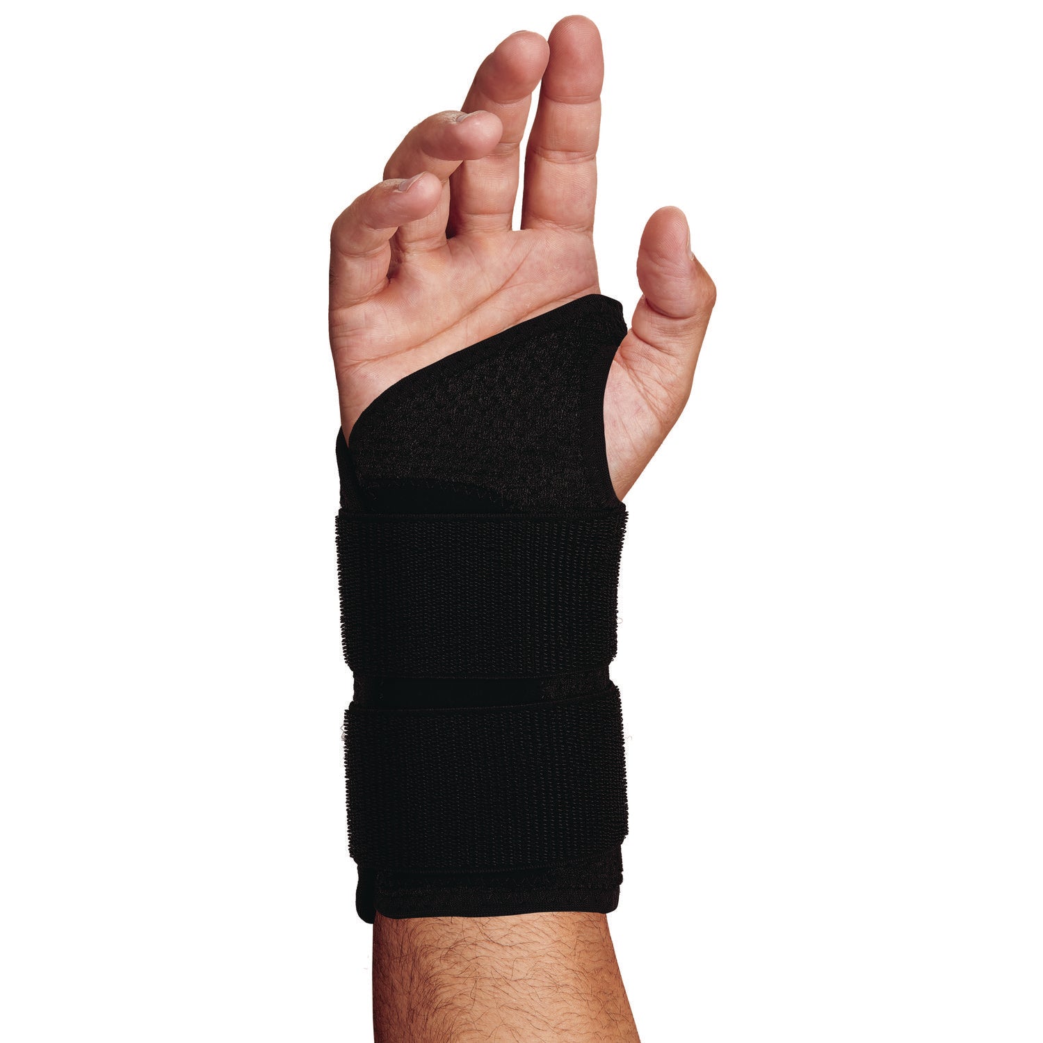 ergodyne ProFlex 4015 Wrist Brace Support with Double Strap, Medium, Fits Right Hand, Black (70153)