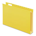 Pendaflex Extra Capacity Reinforced Hanging File Folders with Box Bottom, 2" Capacity, Legal Size, 1/5-Cut Tabs, Yellow, 25/Box (4153X2YEL)