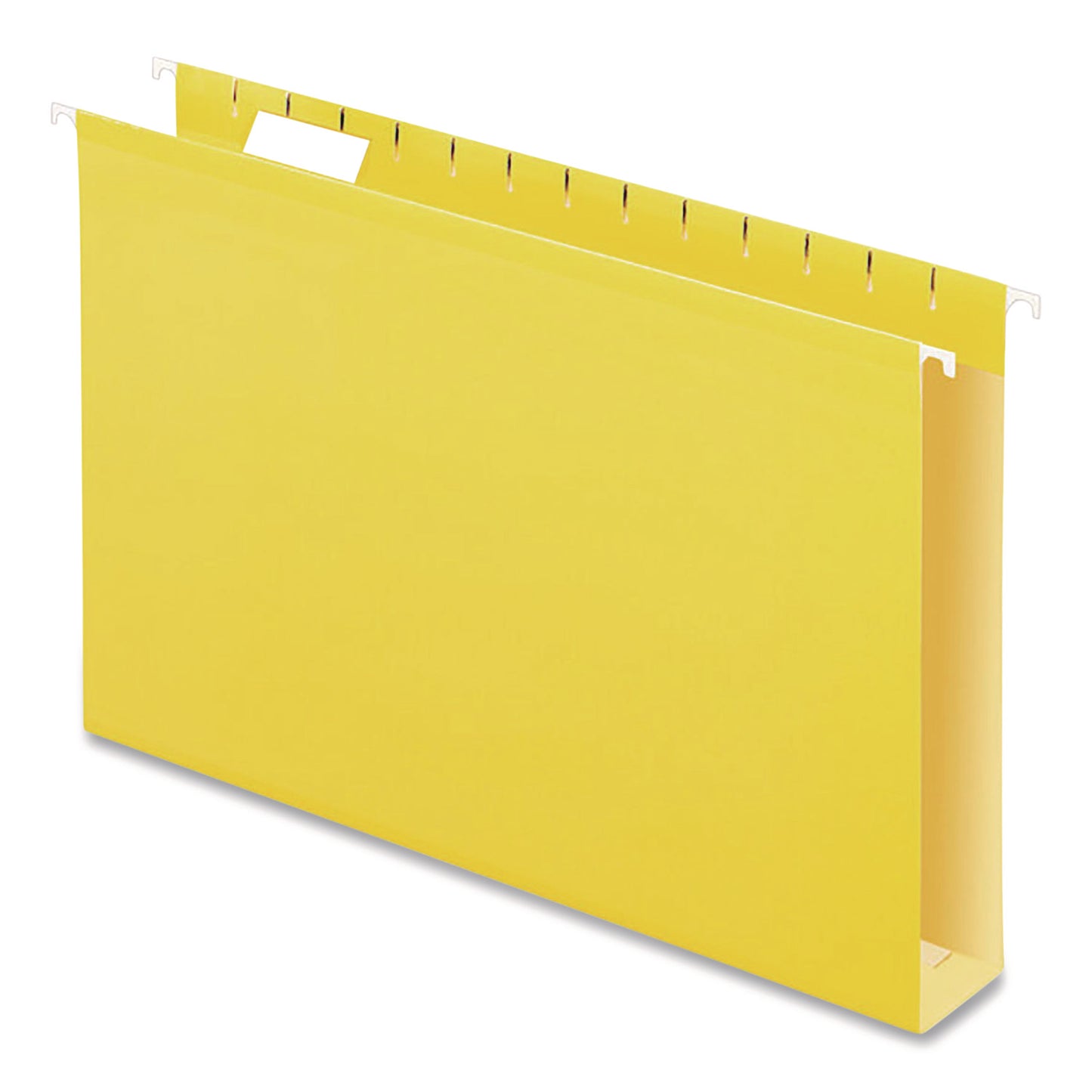 Pendaflex Extra Capacity Reinforced Hanging File Folders with Box Bottom, 2" Capacity, Legal Size, 1/5-Cut Tabs, Yellow, 25/Box (4153X2YEL)