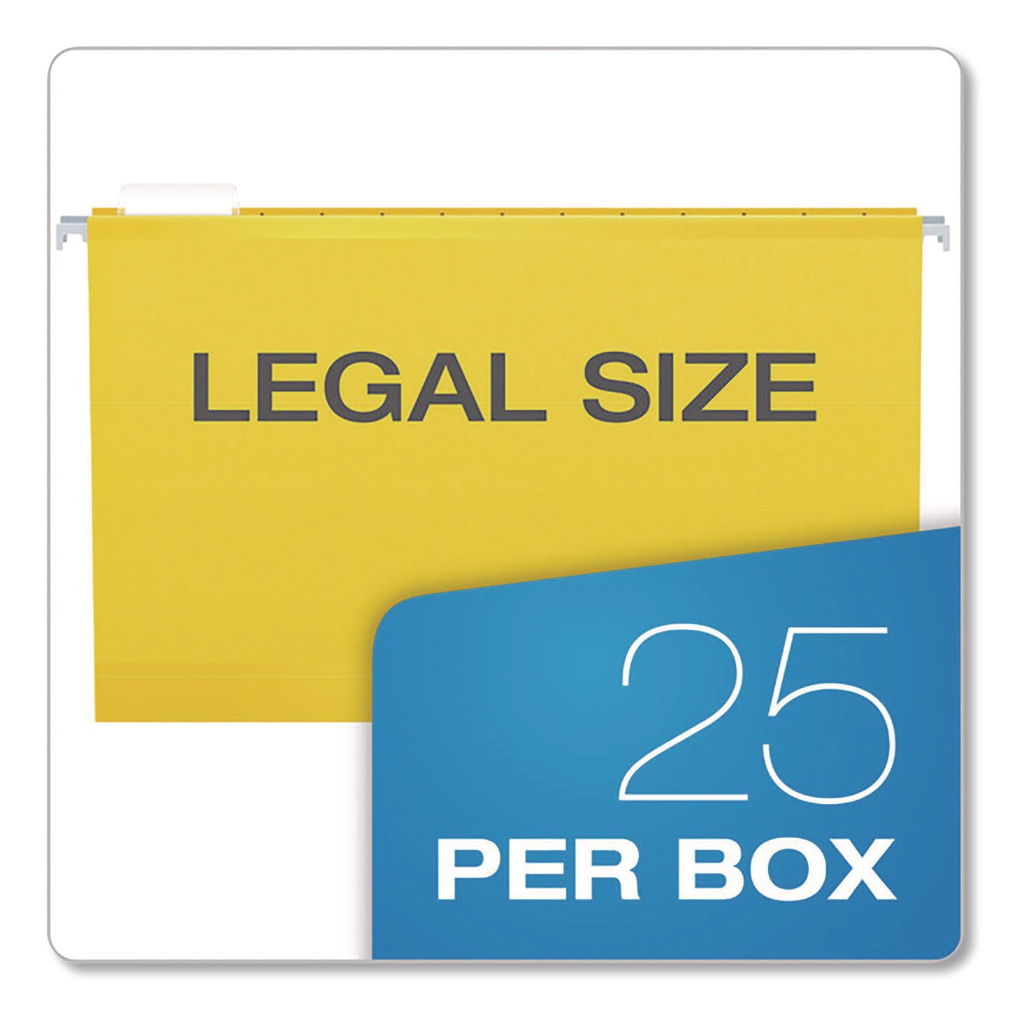 Pendaflex Extra Capacity Reinforced Hanging File Folders with Box Bottom, 2" Capacity, Legal Size, 1/5-Cut Tabs, Yellow, 25/Box (4153X2YEL)