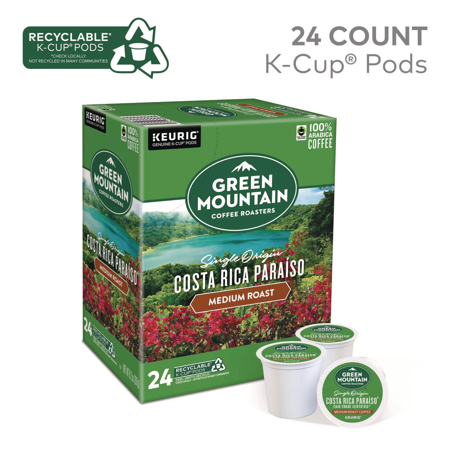 Keurig K-Cup Pods Costa Rica Paraiso, 24/Box (8087)