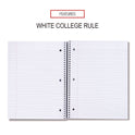 Universal Wirebound Notebook, 3-Subject, Medium/College Rule, Black Cover, (120) 11 x 8.5 Sheets (66400)