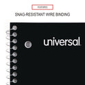 Universal Wirebound Notebook, 3-Subject, Medium/College Rule, Black Cover, (120) 11 x 8.5 Sheets (66400)