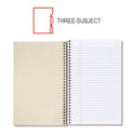 Universal Wirebound Notebook, 3-Subject, Medium/College Rule, Assorted Cover Colors, (120) 9.5 x 6 Sheets, 4/Pack (66414)