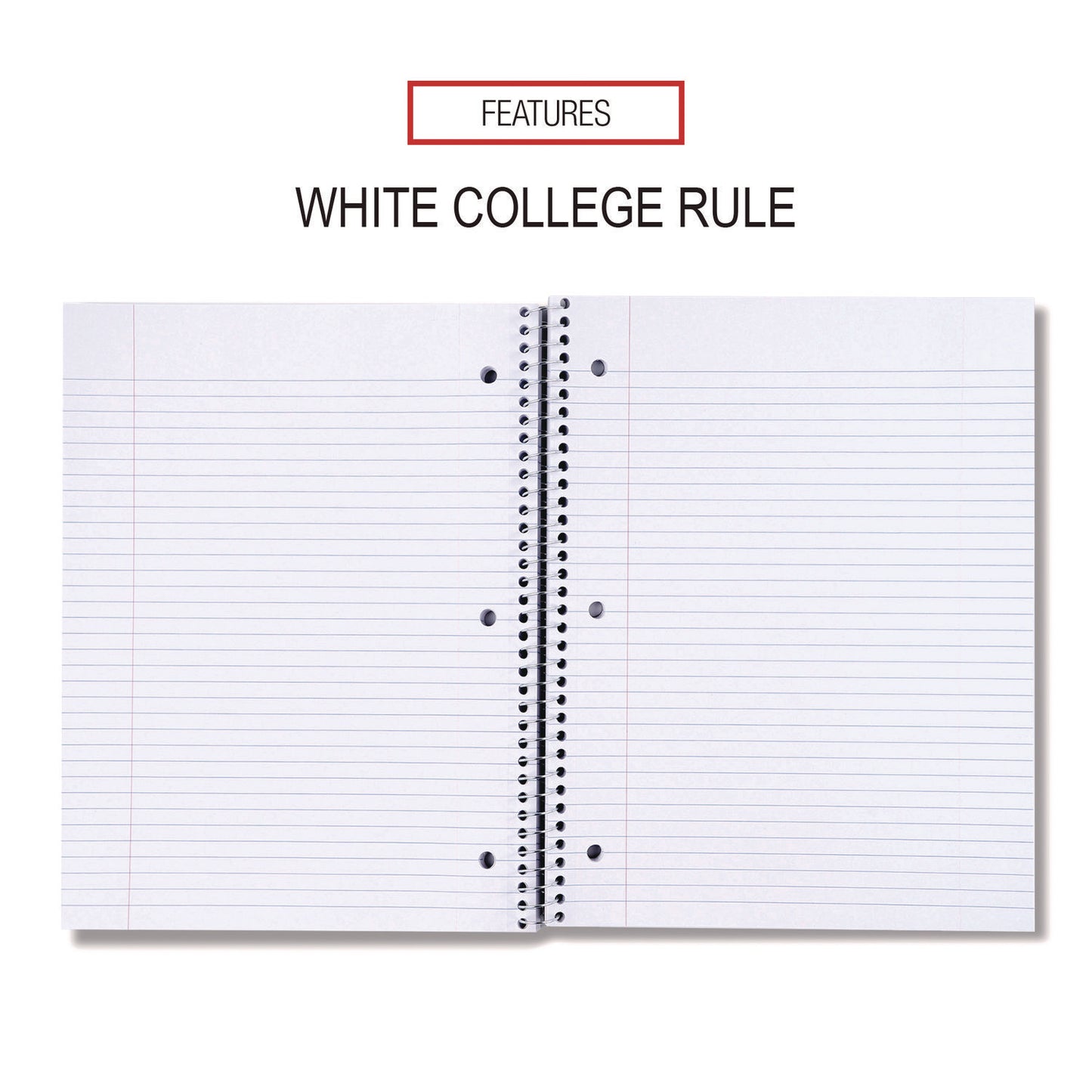 Universal Wirebound Notebook, 5-Subject, Medium/College Rule, Black Cover, (200) 11 x 8.5 Sheets (66500)