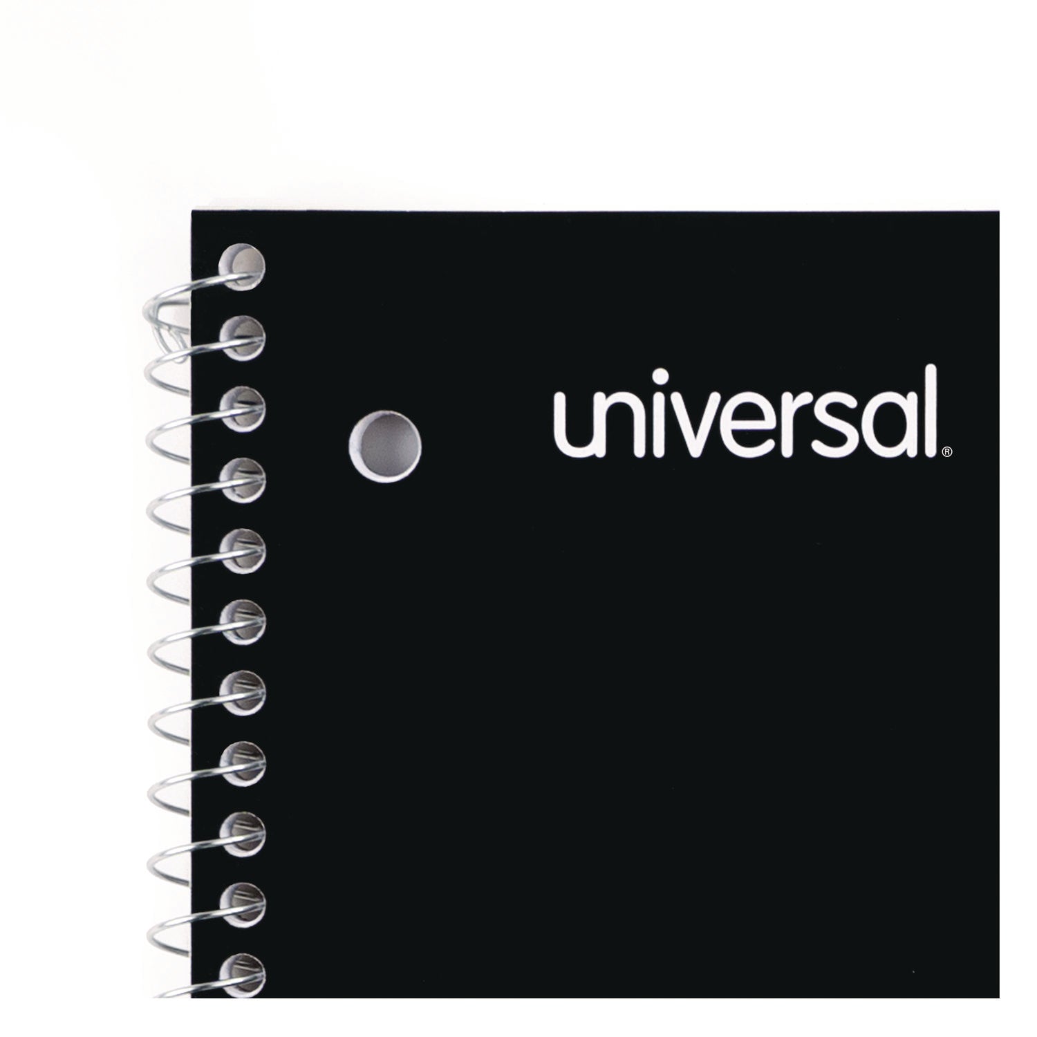 Universal Wirebound Notebook, 5-Subject, Medium/College Rule, Black Cover, (200) 11 x 8.5 Sheets (66500)