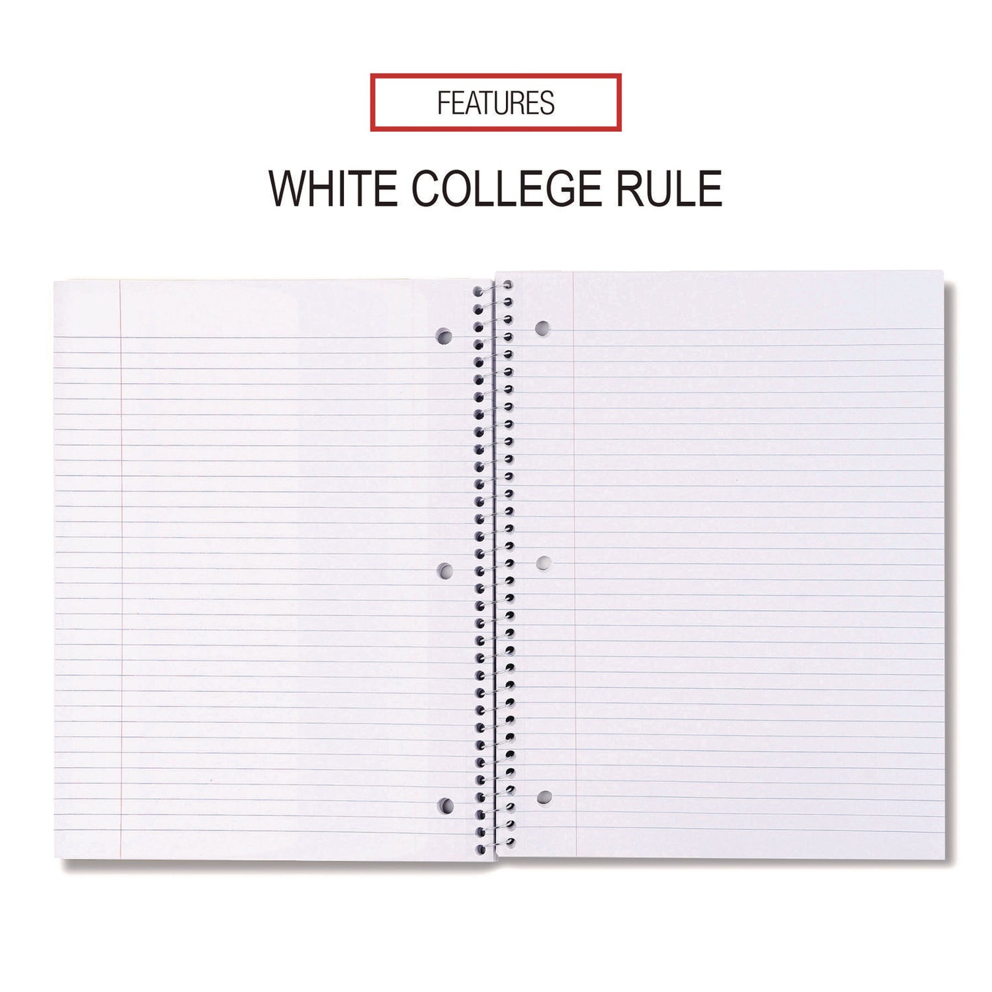 Universal Wirebound Notebook, 1-Subject, Medium/College Rule, Black Cover, (70) 10.5 x 8 Sheets (66610)