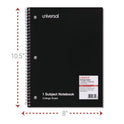 Universal Wirebound Notebook, 1-Subject, Medium/College Rule, Assorted Cover Colors, (70) 10.5 x 8 Sheets, 4/Pack (66614)