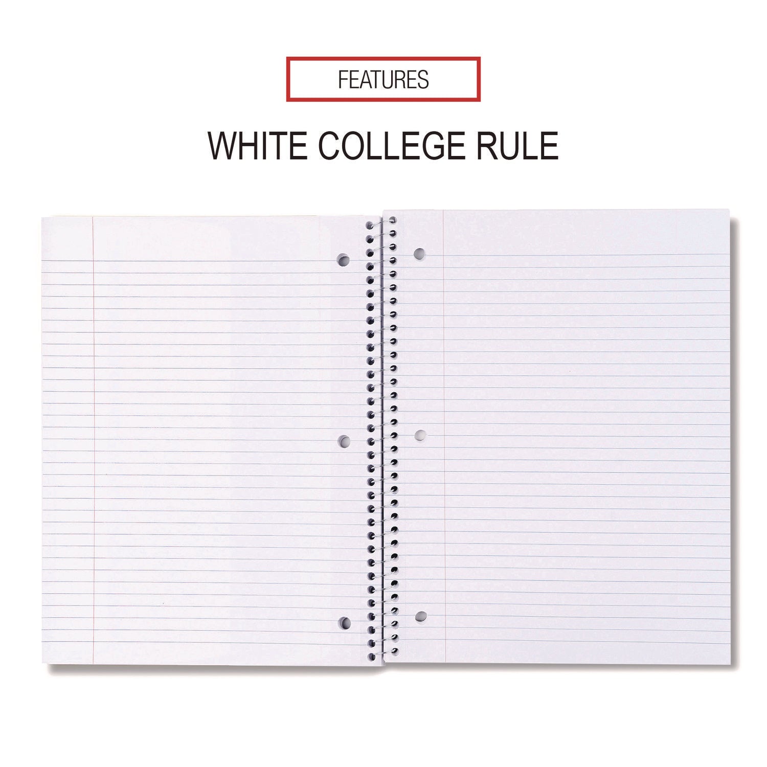 Universal Wirebound Notebook, 1-Subject, Medium/College Rule, Assorted Cover Colors, (70) 10.5 x 8 Sheets, 4/Pack (66614)