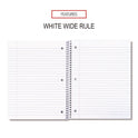 Universal Wirebound Notebook, 1-Subject, Wide/Legal Rule, Black Cover, (70) 10.5 x 8 Sheets (66620)