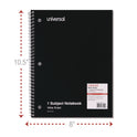 Universal Wirebound Notebook, 1-Subject, Wide/Legal Rule, Assorted Cover Colors, (70) 10.5 x 8 Sheets, 4/Pack (66624)