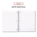 Universal Wirebound Notebook, 1-Subject, Wide/Legal Rule, Assorted Cover Colors, (70) 10.5 x 8 Sheets, 4/Pack (66624)