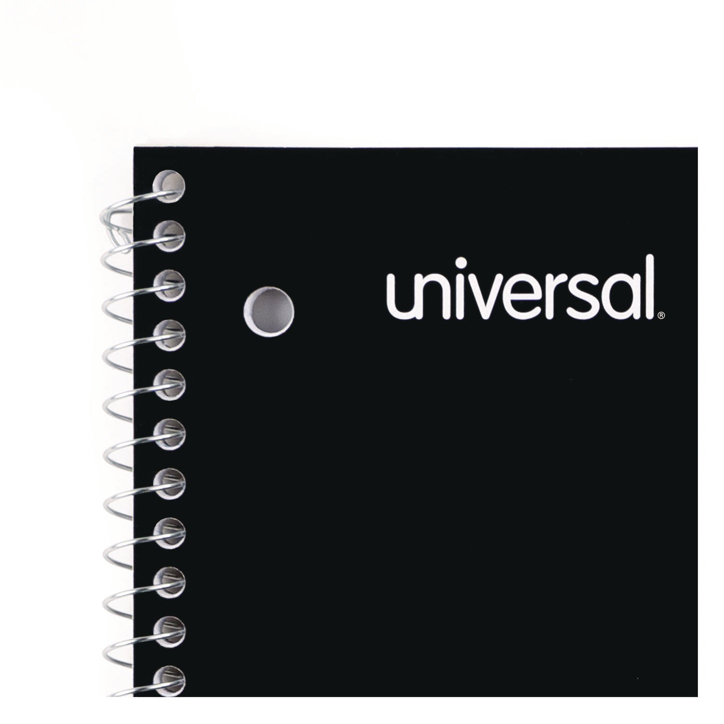 Universal Wirebound Notebook, 1-Subject, Quadrille Rule (4 sq/in), Black Cover, (70) 10.5 x 8 Sheets (66630)