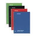 Universal Wirebound Notebook, 1-Subject, Quadrille Rule (4 sq/in), Assorted Cover Colors, (70) 10.5 x 8 Sheets, 4/Pack (66634)