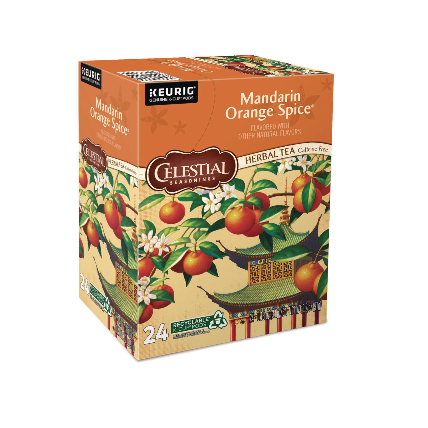 Celestial Seasonings Mandarin Orange Spice Herb Tea K-Cups, 96/Carton (14735CT)