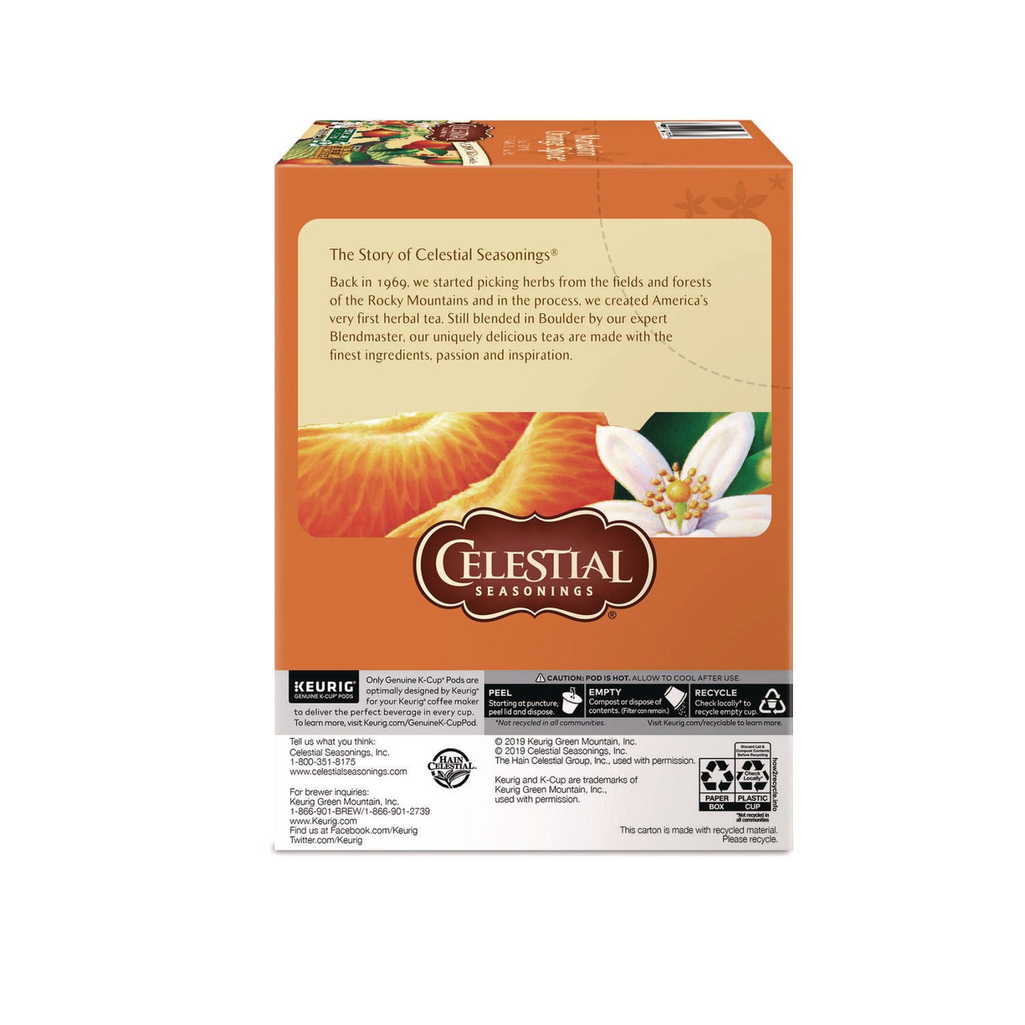 Celestial Seasonings Mandarin Orange Spice Herb Tea K-Cups, 96/Carton (14735CT)