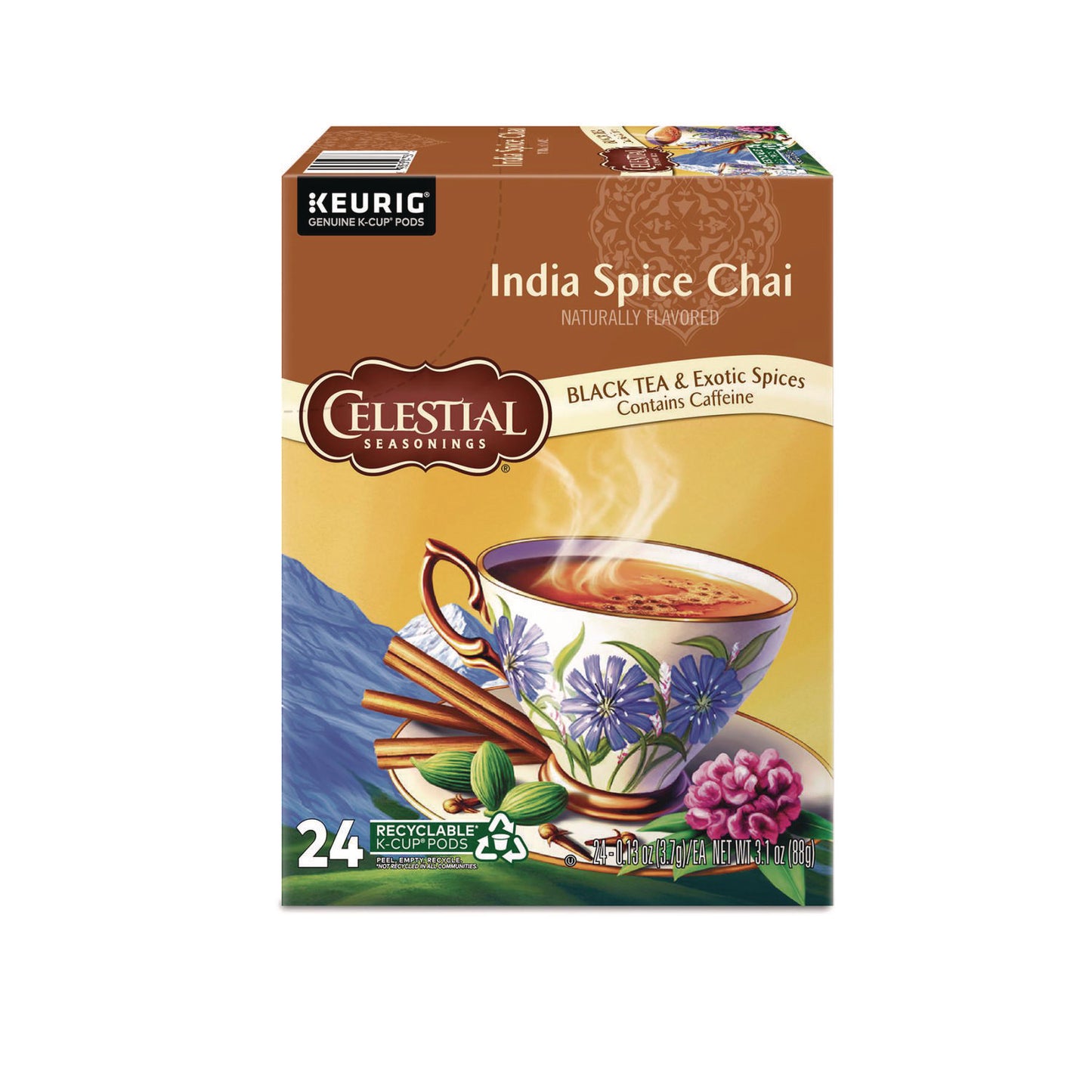 Celestial Seasonings India Spice Chai Tea K-Cups, 24/Box (14738)