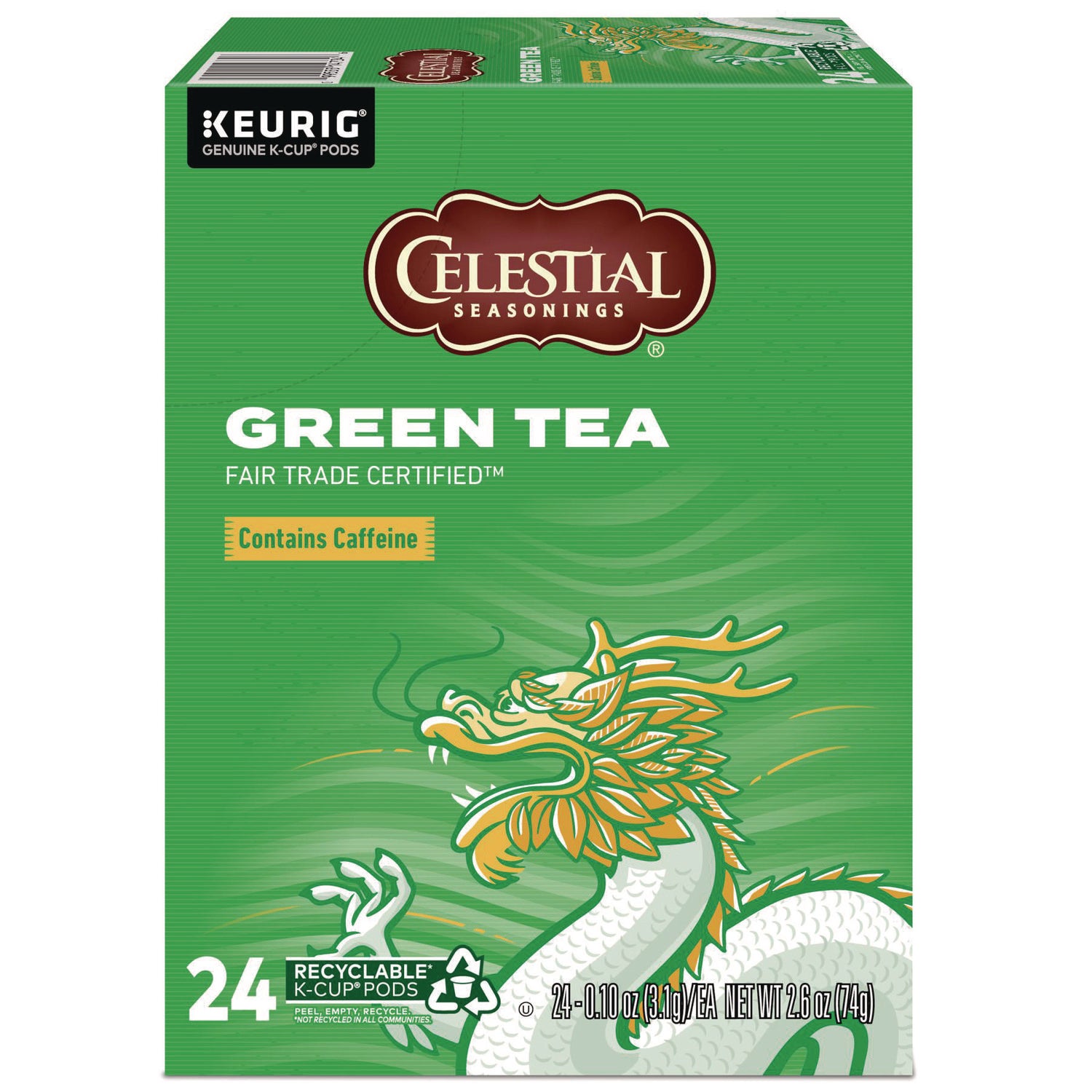 Celestial Seasonings Green Tea K-Cups, 24/Box (14734)