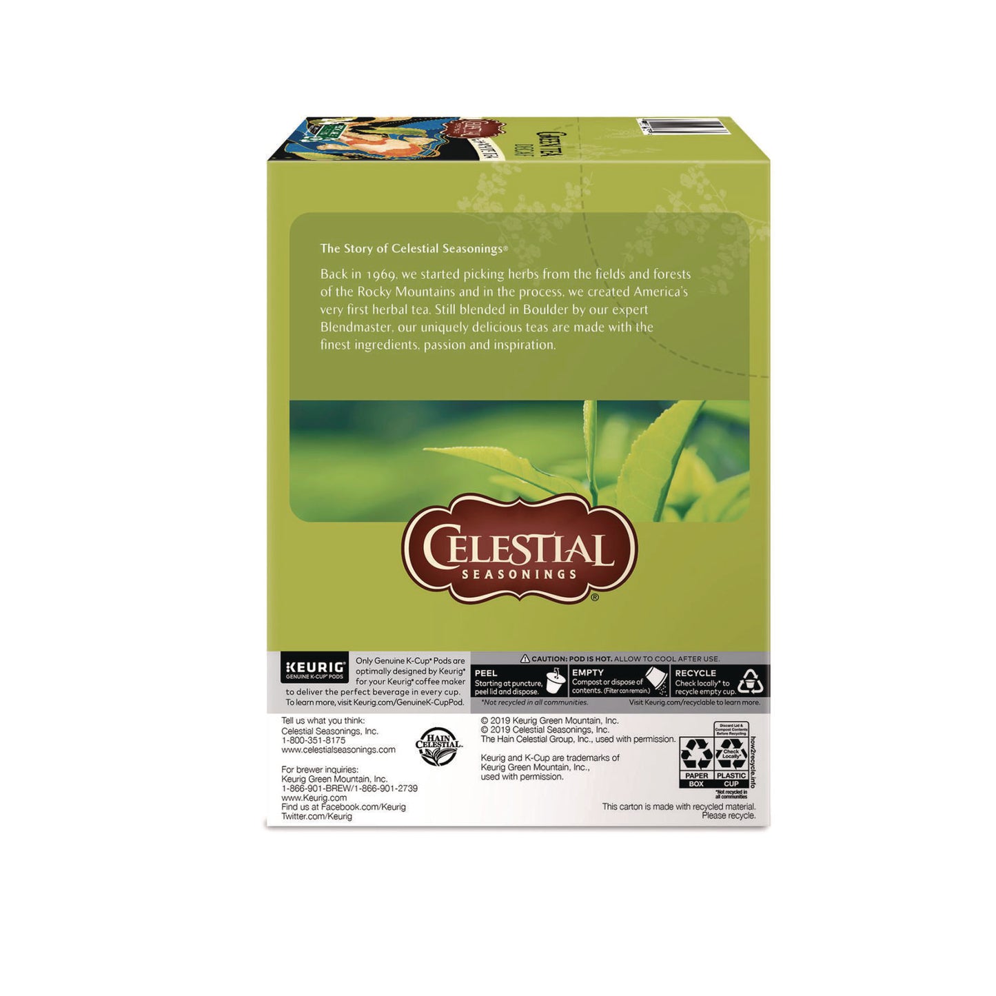 Celestial Seasonings Decaffeinated Green Tea K-Cups, 24/Box (14737)