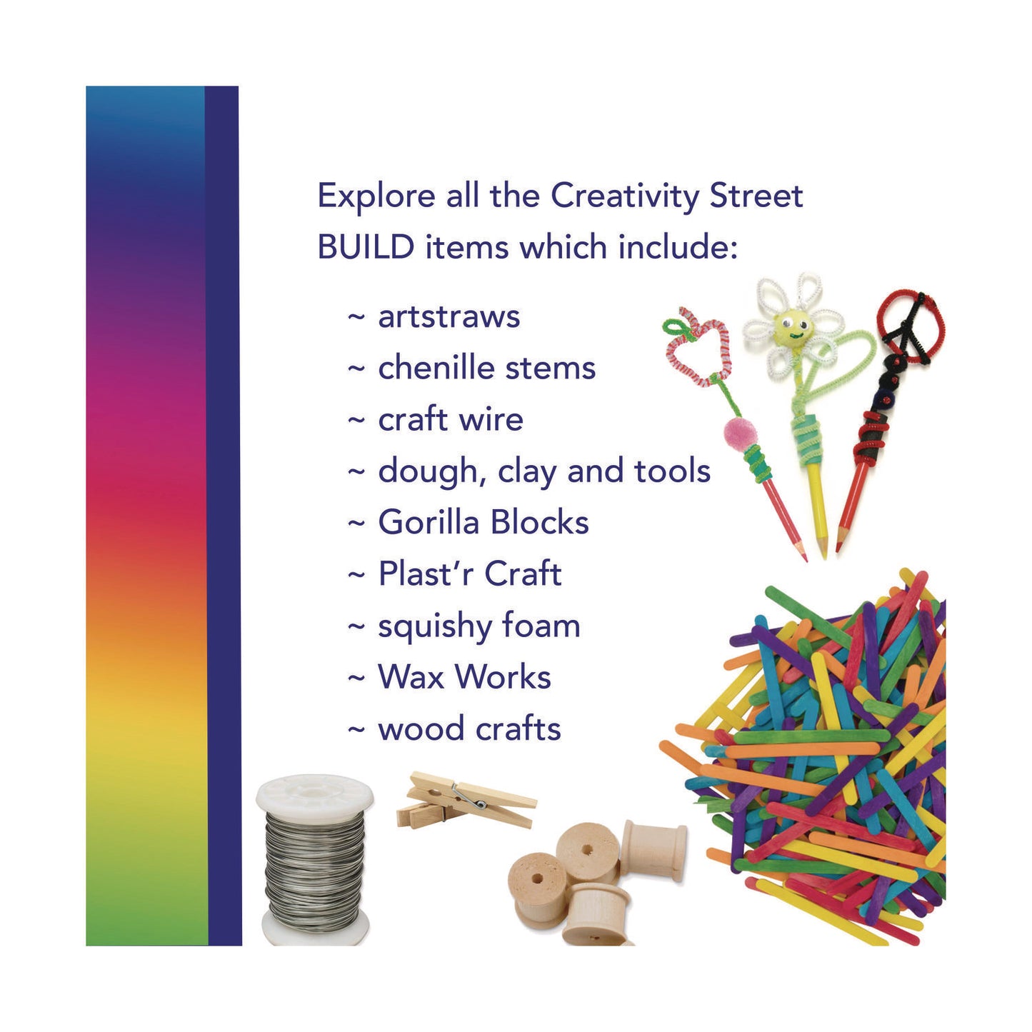 Creativity Street Natural Wood Craft Sticks, 6" x 0.75", Natural, 500/Box (377601)