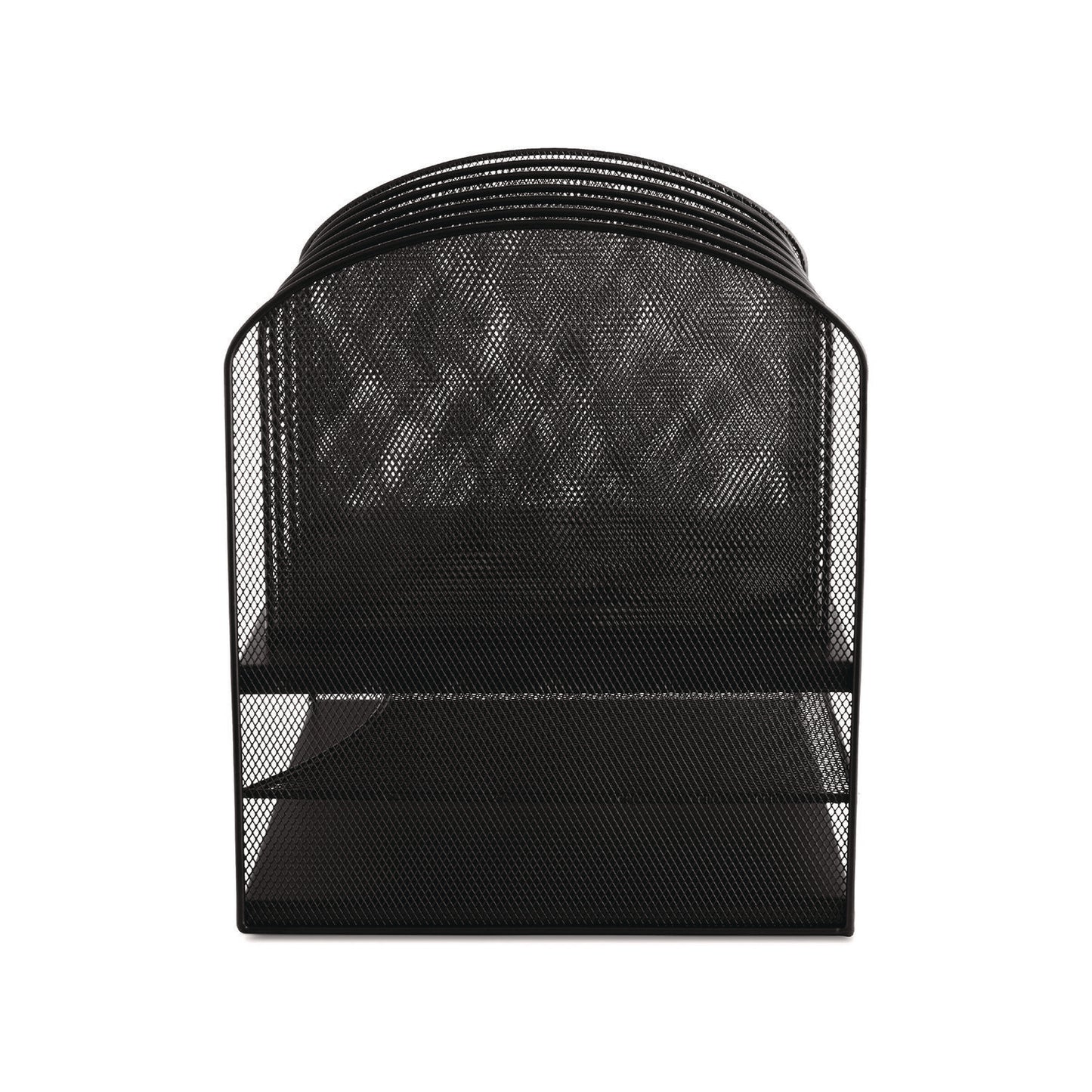 Safco Onyx Mesh Desk Organizer with Two Horizontal and Six Upright Sections, Letter Size Files, 13.25" x 11.5" x 13", Black (3255BL)
