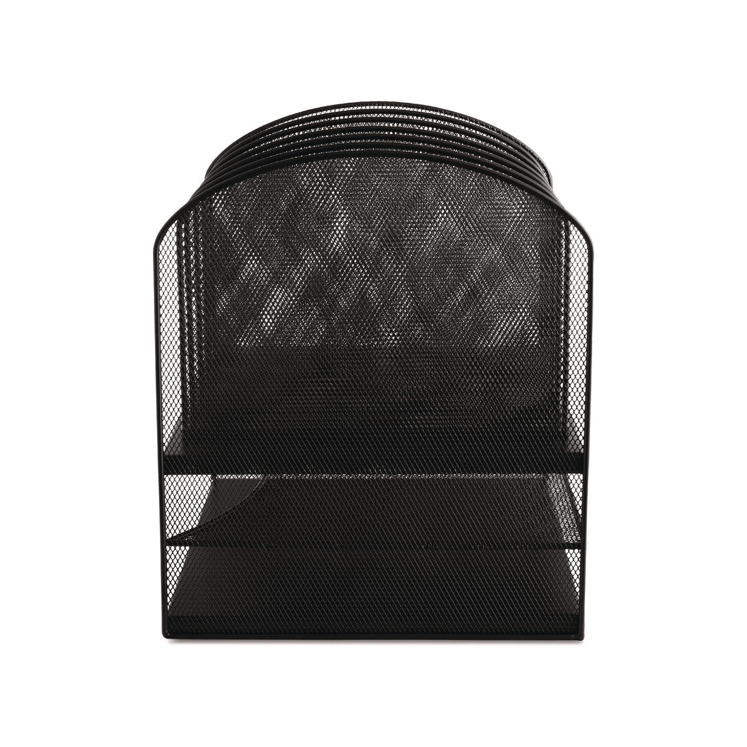 Safco Onyx Mesh Desk Organizer with Two Horizontal and Six Upright Sections, Letter Size Files, 13.25" x 11.5" x 13", Black (3255BL)