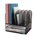 Safco Onyx Mesh Desk Organizer with Two Horizontal and Six Upright Sections, Letter Size Files, 13.25" x 11.5" x 13", Black (3255BL)